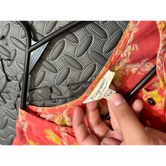 Fragnard Parfumeur Orange Red‎ Yellow Button Dress Womens One Size Anthropologie - Picture 3 of 6